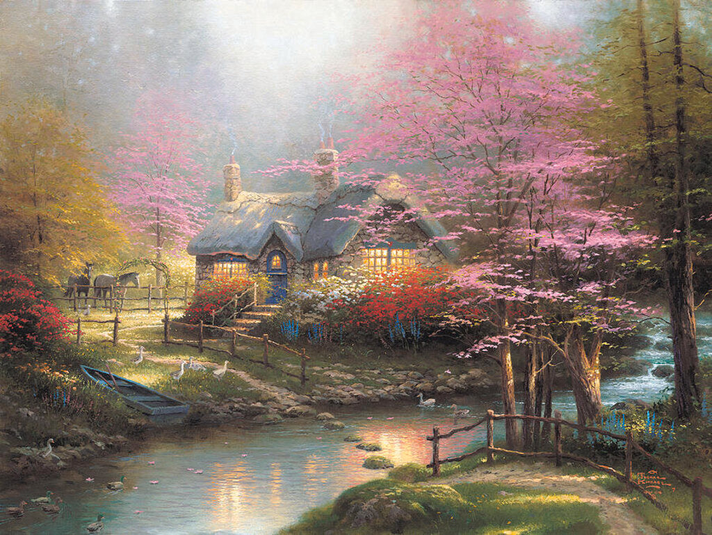 Thomas Kincaid lithograph Stepping Stone Cottage