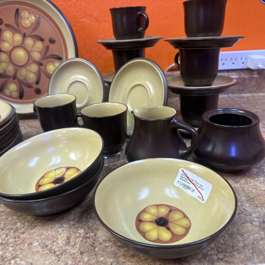(39) Piece Set - Noritake Folkstone Safari Stoneware