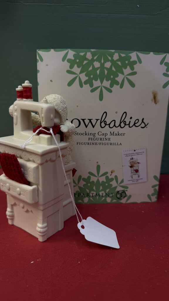 Snowbabies Stocking Cap Maker Figurine