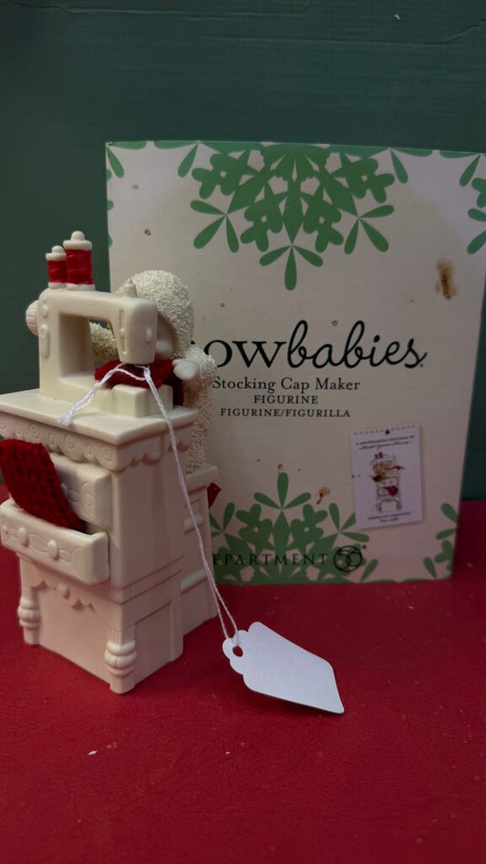 Snowbabies Stocking Cap Maker Figurine