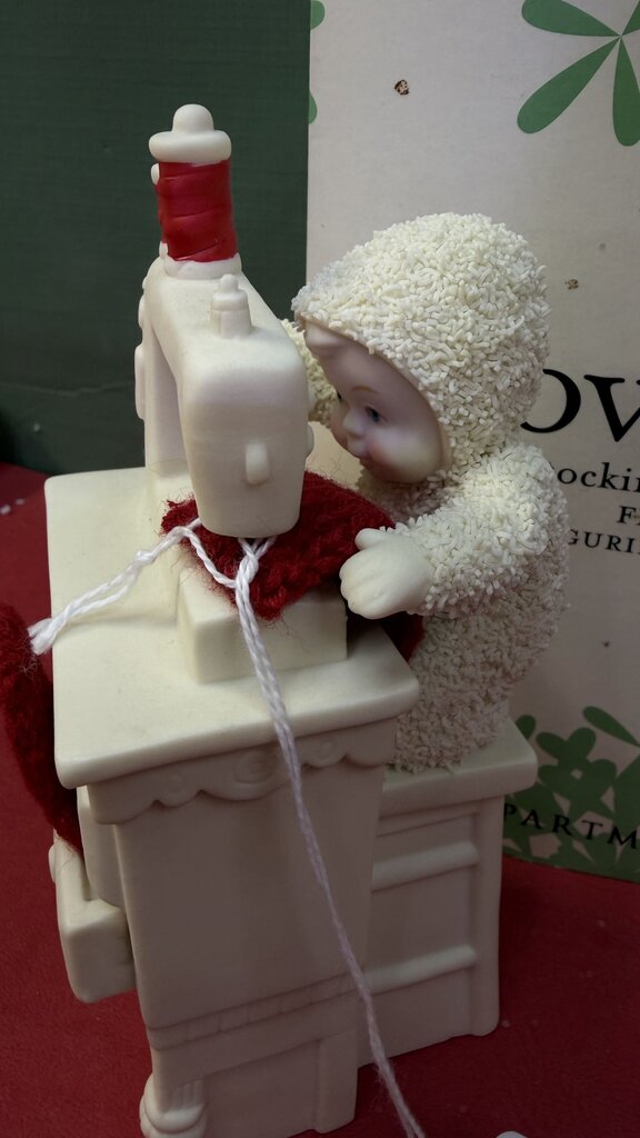 Snowbabies Stocking Cap Maker Figurine