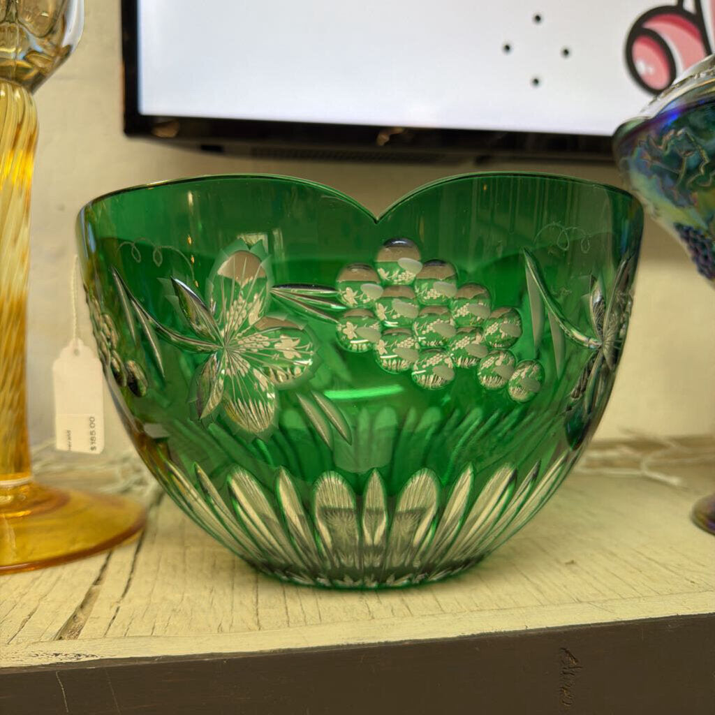 Clear to Cut Emerald Glass Bowl