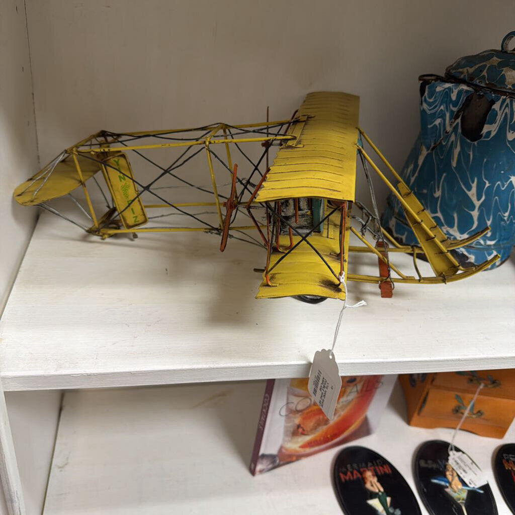 VTG. HAND MADE YIN FIZ DOUBLE WING METAL AIRPLANE