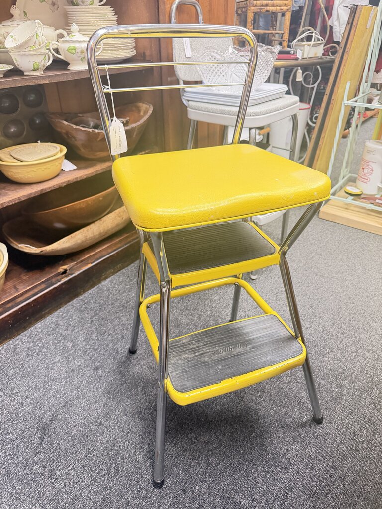 Yellow kitchen chair stepstool