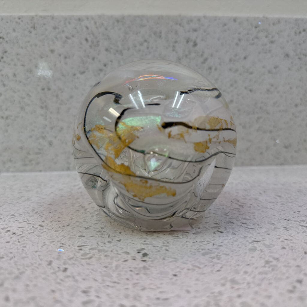 White signed paperweight