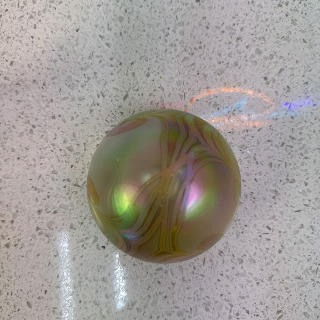Opalescent signed paperweight