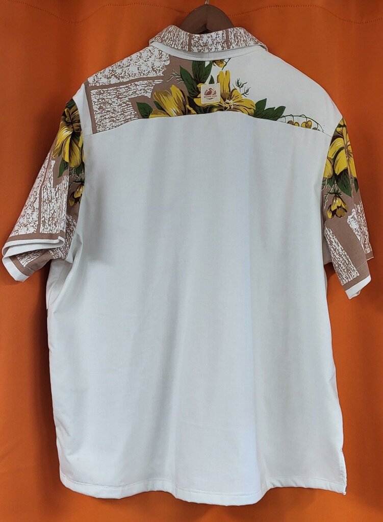 MENDED WING - Brown Yellow Floral Tablecloth Shirt - Men's - SIZE XL