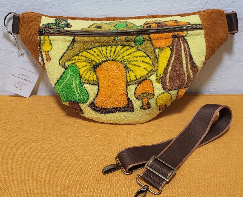 Vintage Merry Mushroom Terry Towel Bum Bag | Mended Wing