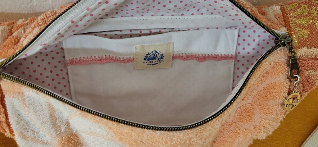 Pink Mixed Flower Vintage Terry Towel Bum Bag | Mended Wing