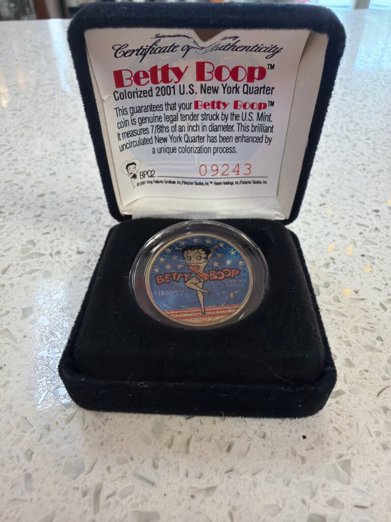 Betty Boop Colorized 2001 U.S. New York Quarter