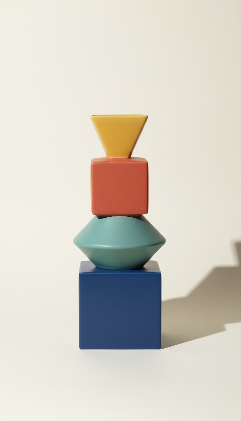 Hand-thrown Geometric Ceramic Vase
