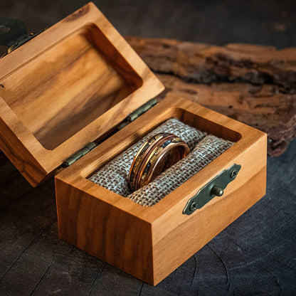 Meteorite Gold Leaf Guitar String Tungsten Carbide Ring