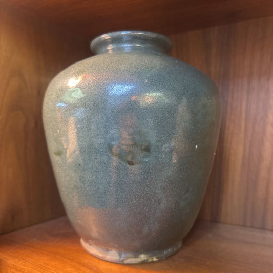 GREEN JAPANESE POTTEY VASE