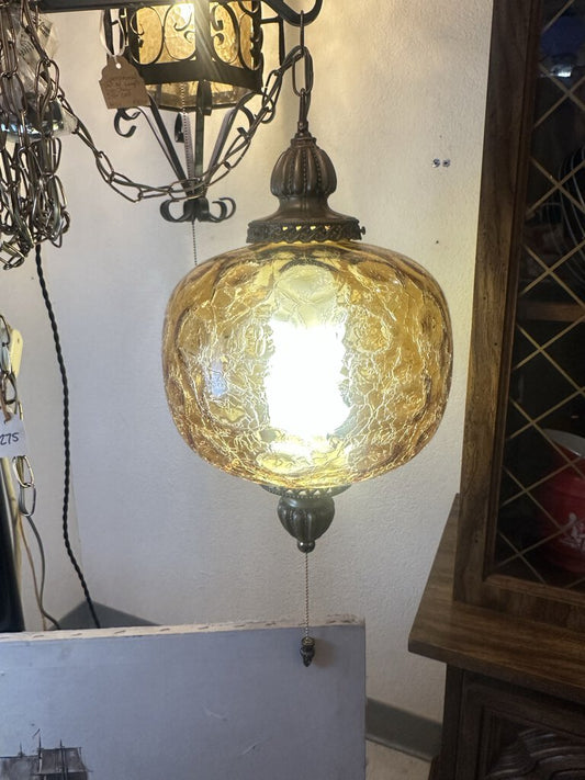 LARGE AMBER SWAG LAMP
