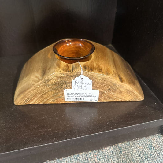 Redwood Candle Holder, half-domed (small)