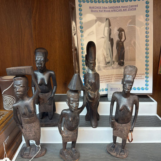 Makonde tribe tanzania ebony wood carvings set of 5