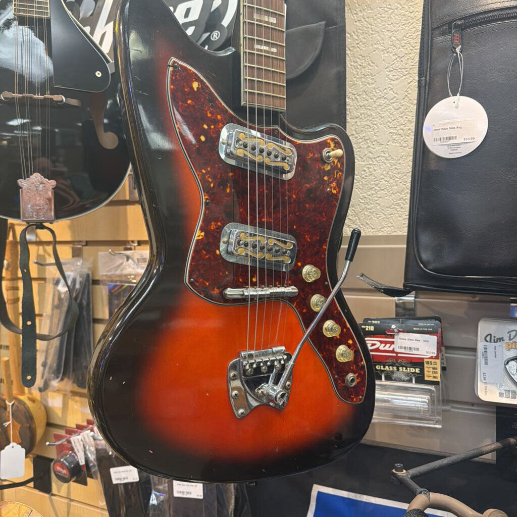 1965 Harmony Silvertone Tobacco Sunburst Electric Guitar w/ Original Case