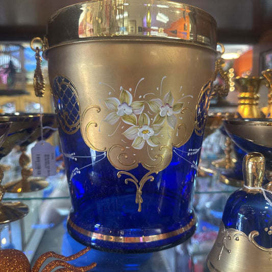 MURANO ICE BUCKET BLUE/GOLD