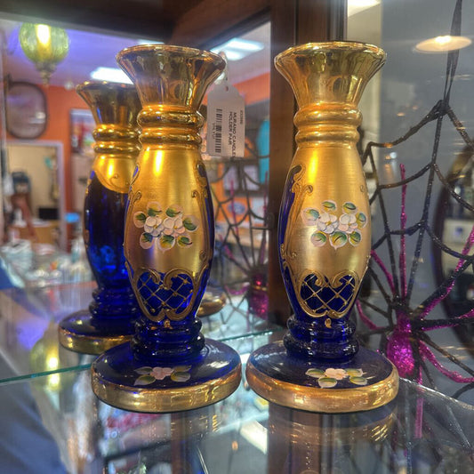 MURANO CANDLESTICK HOLDER PAIR