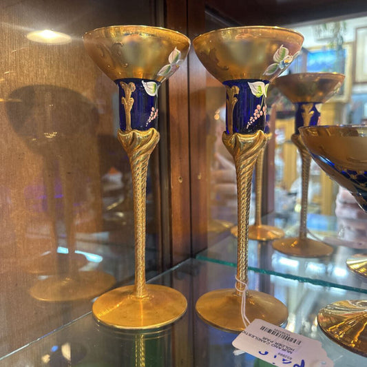 MURANO CANDLESTICK HOLDER PAIR