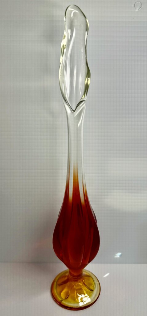 ORANGE FOOTED VIKING SWUNG VASE