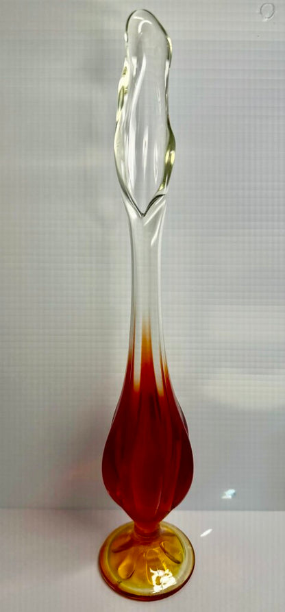 ORANGE FOOTED VIKING SWUNG VASE