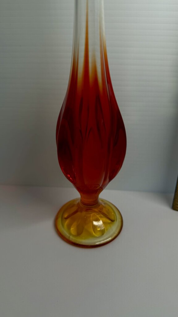 ORANGE FOOTED VIKING SWUNG VASE