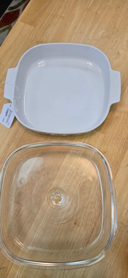 1975 Corningware Country Festival Casseorle with Pyrex Lid.