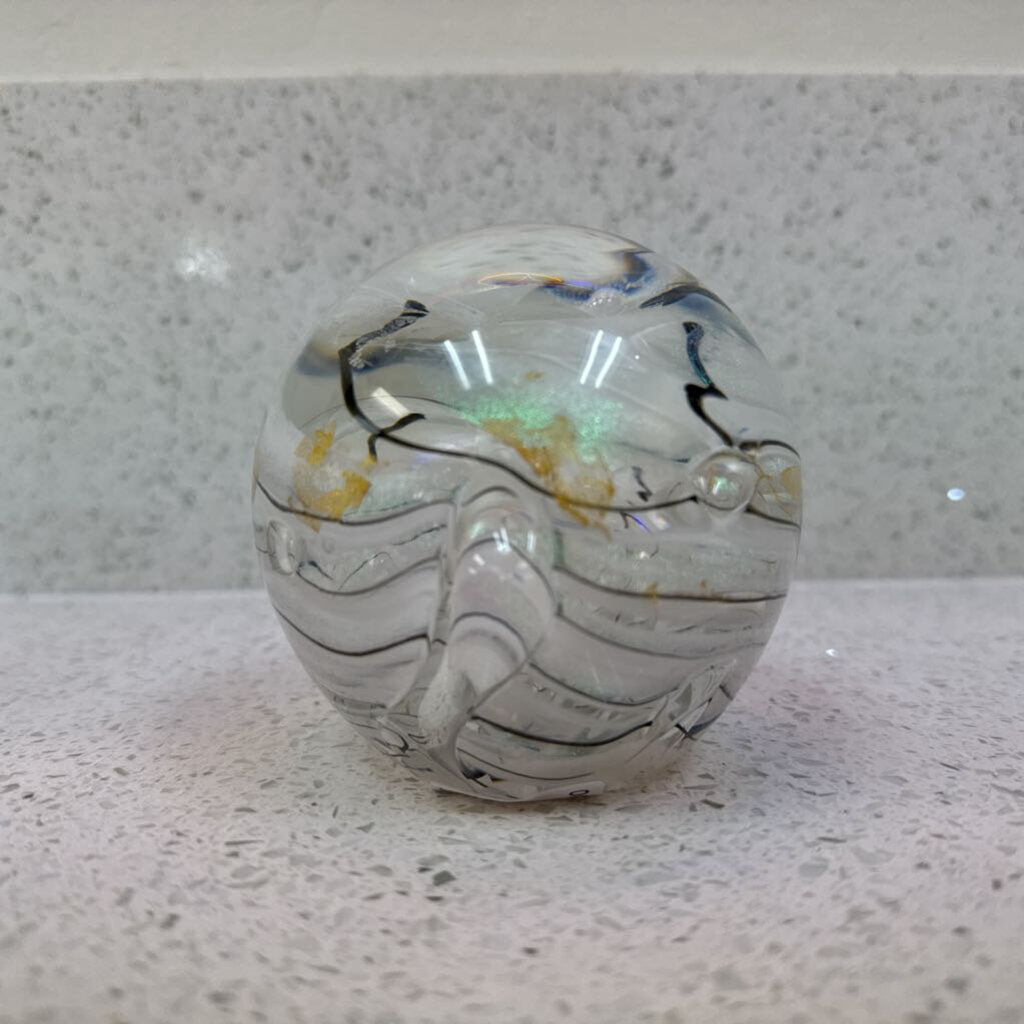 White signed paperweight