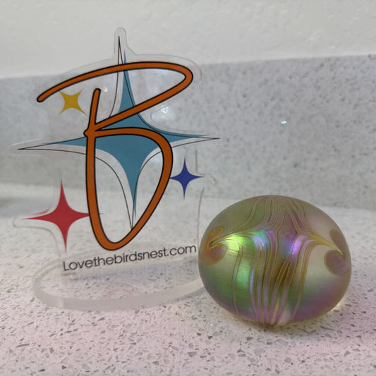 Opalescent signed paperweight