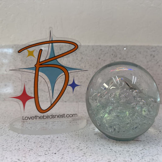 Bubbly signed paperweight