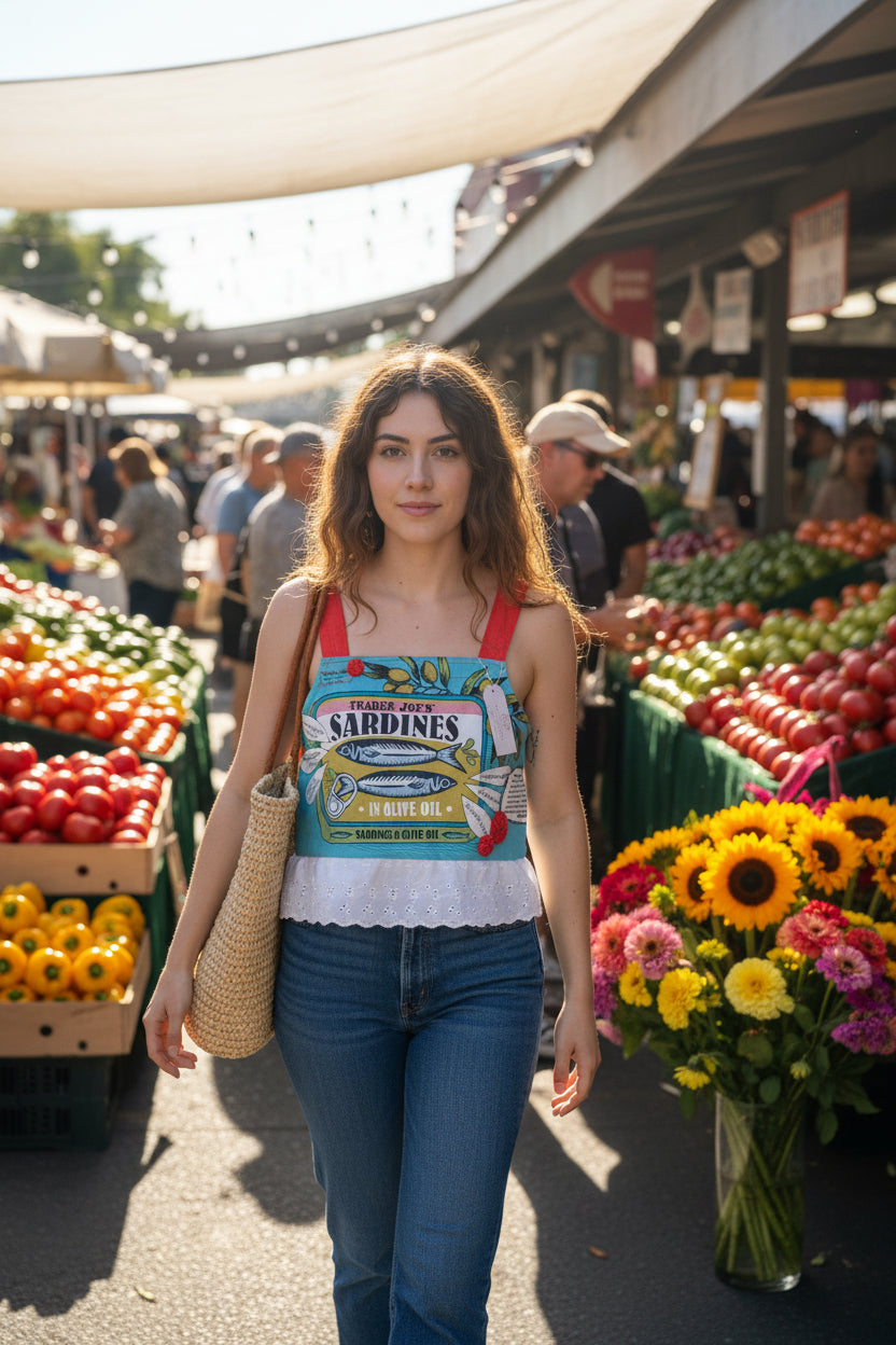 MENDED WING - Trader Joe's Bag Top - SIZE Sm/Med