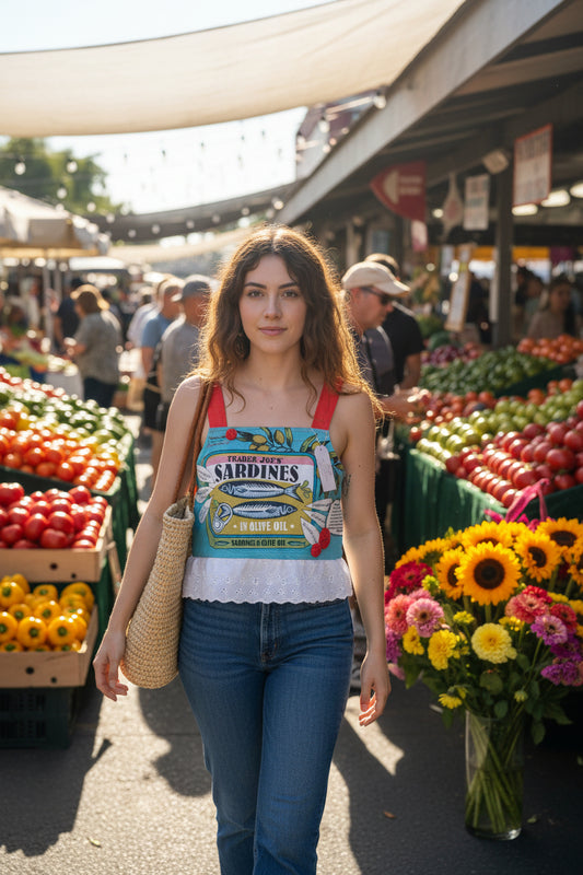 MENDED WING - Trader Joe's Bag Top - SIZE Sm/Med