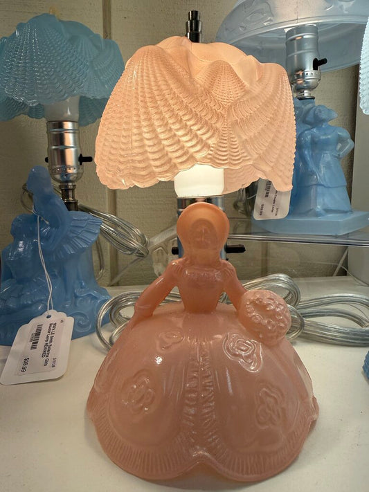 Rare 1930s–1940s L.E. Smith Southern Belle Pink Boudoir Lamp – Professionally Rewired