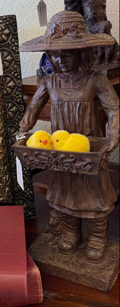 Brown girl with chicks