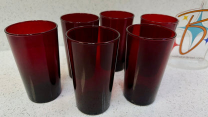 ROYAL RUBY 6PC SET 12OZ GLASSES