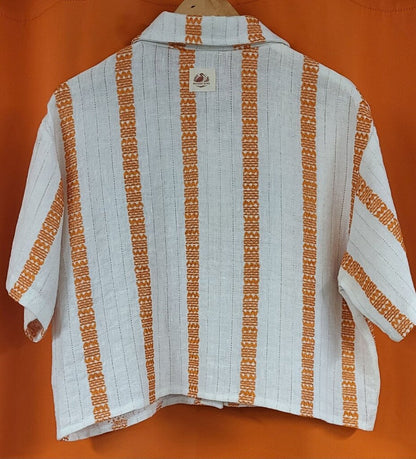 MENDED WING - SF Giants Jersey - Orange Stripe - Women's Crop - SIZE M