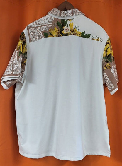 MENDED WING - Brown Yellow Floral Tablecloth Shirt - Men's - SIZE XL