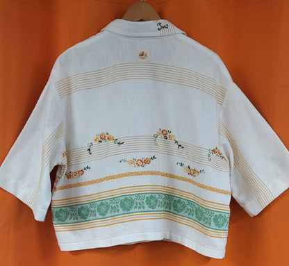 MENDED WING - Athletics Embroidered Tablecloth Jersey - Women's Crop - SIZE XL