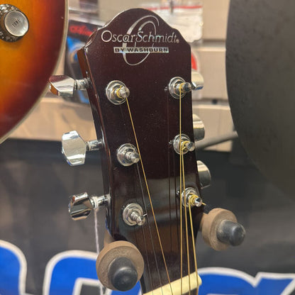 Oscar Schmidt OG2CE Left-Handed Acoustic Electric Guitar Natural