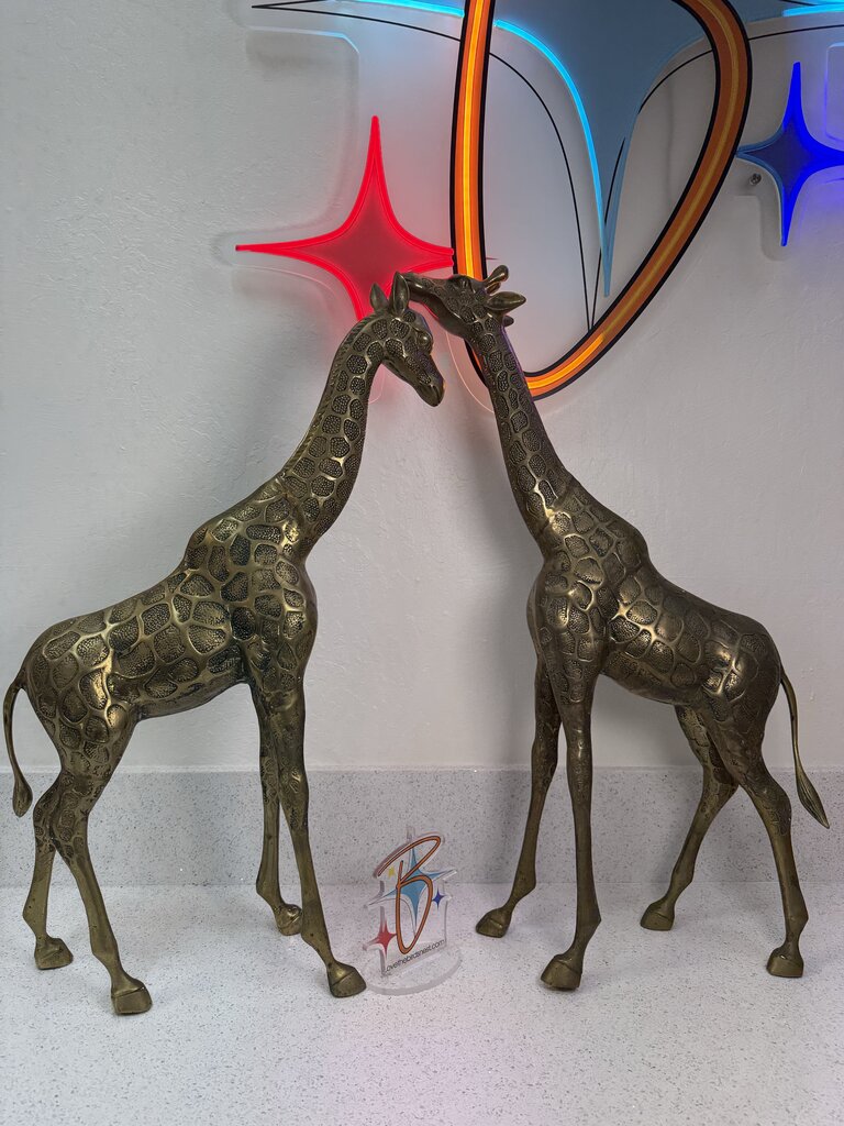 Pair of Brass Giraffes