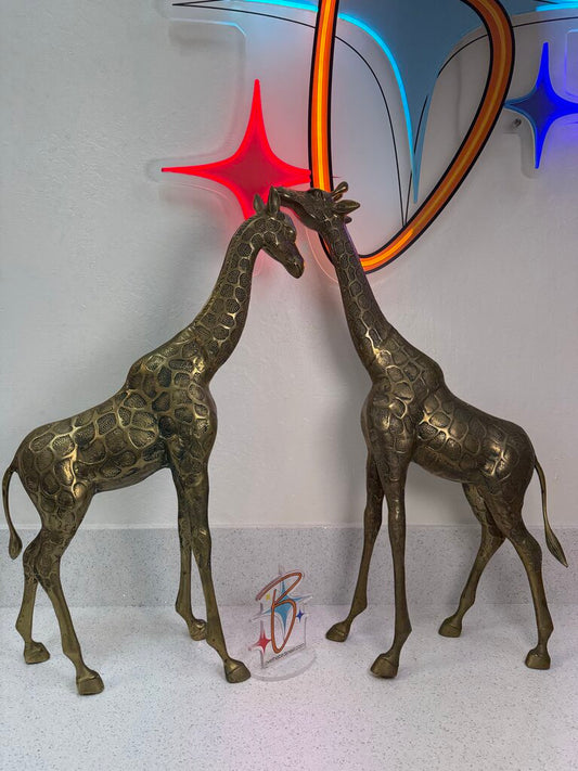 Pair of Brass Giraffes