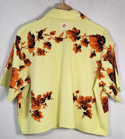 MENDED WING - Cropped Yellow w/orange leaves Giants Jersey - SIZE L