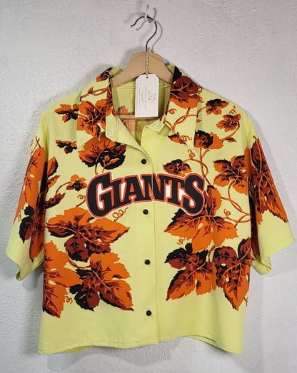 MENDED WING - Cropped Yellow w/orange leaves Giants Jersey - SIZE L