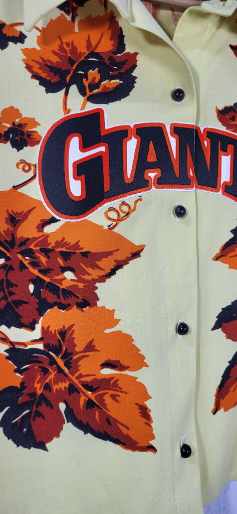 MENDED WING - Cropped Yellow w/orange leaves Giants Jersey - SIZE L