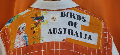 MENDED WING - Cropped Orange Birds of Australia Women's shirt - SIZE XL