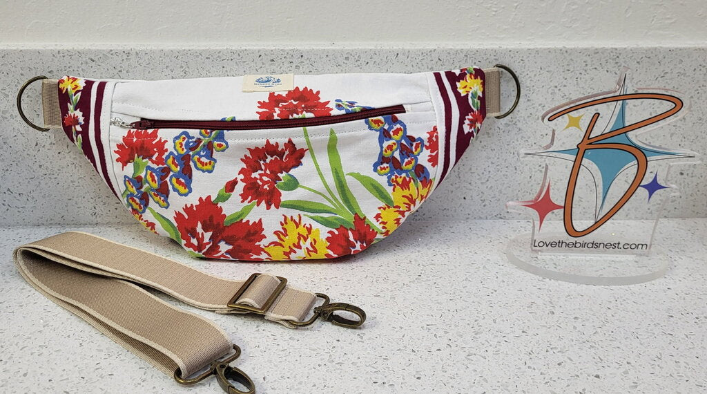 MENDED WING - Vintage Striped Towel Small Crossbody/Belt Bum Bag