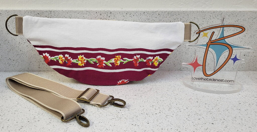 MENDED WING - Vintage Striped Towel Small Crossbody/Belt Bum Bag