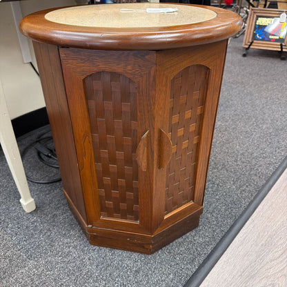 1969 Lane Perception Octagon Travertine Side Table Warren Church