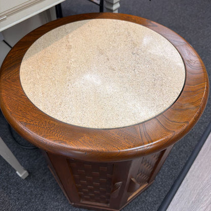 1969 Lane Perception Octagon Travertine Side Table Warren Church